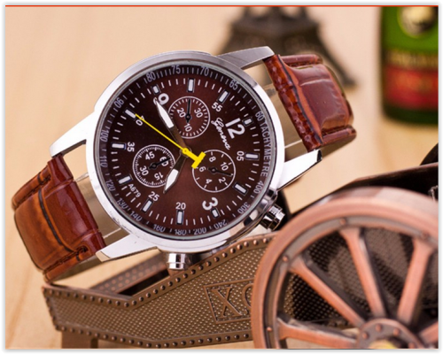 Genuine leather Watches Men Women Big Dial Analog Crazy R139