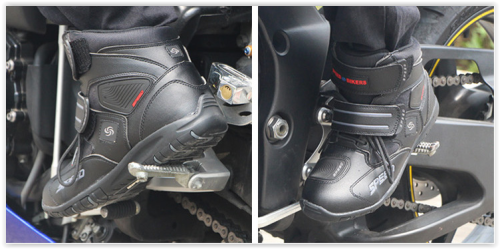 Motorcycle Shoes Men Boots Black White Red Crazy R639