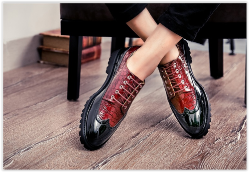 Men Genuine Cow Leather Casual Shoes Comfortable Lace Up Male MAD R549