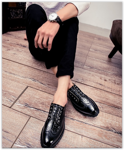 Men Genuine Cow Leather Casual Shoes Comfortable Lace Up Male MAD R549