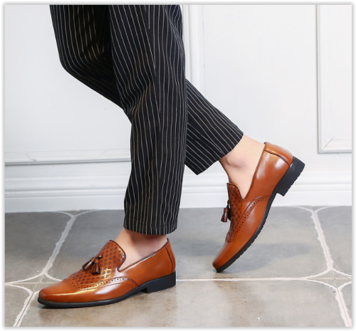 Men Loafers Shoes Oxford Business Shoes,Spring Autumn Men Casual Flat Patern Crazy R450