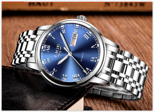 Men Top Brand Luxury Watch Lige Leather - Stainless Steel Waterproof Starts From R349