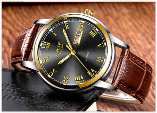 Men Top Brand Luxury Watch Lige Leather - Stainless Steel Waterproof Starts From R349