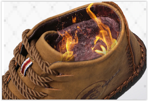 Men Genuine Leather  Gorgeus Winter Fur Boots Shoes Lace Up Breathable Soft Male Waterproof MAD R450