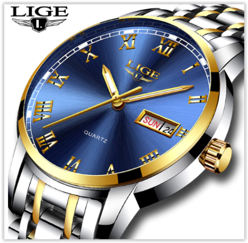 Men Top Brand Luxury Watch Lige Leather - Stainless Steel Waterproof Starts From R349