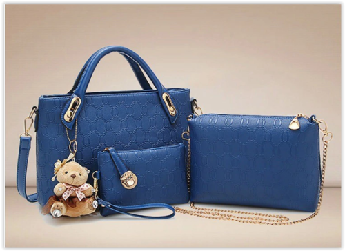 New 6 SETS Women Bag PU Leather Bag Crossbody Messenger Handbag+Messenger Bag+rse+Wallet Crazy R699