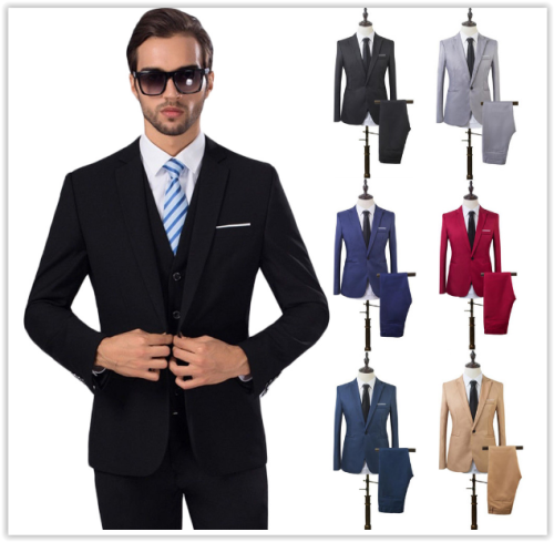 Men Suit 2018 New Top Quallity Suit ( Jacket + Pants ) Business Professional Slim Line MAD R579