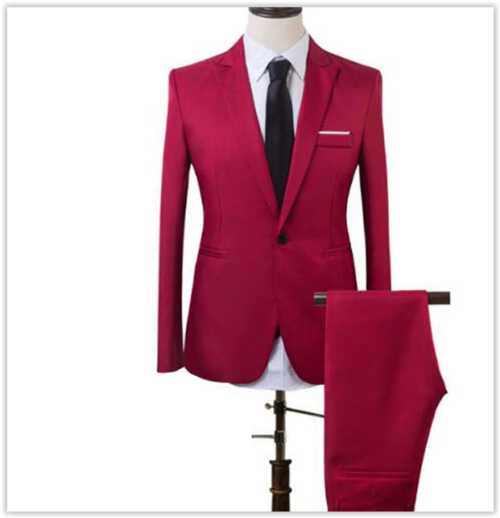 Men Suit 2018 New Top Quallity Suit ( Jacket + Pants ) Business Professional Slim Line MAD R579