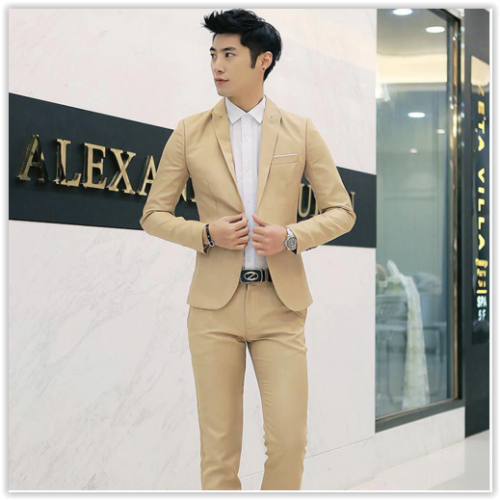 Men Suit 2018 New Top Quallity Suit ( Jacket + Pants ) Business Professional Slim Line MAD R579