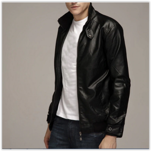 Men Cheap New 2018 Fahion  PU Leather  & Suede Male Biker Coat MAD R380