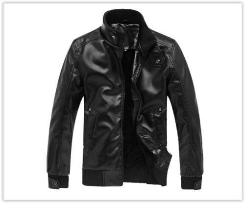 Men Cheap New 2018 Fahion  PU Leather  & Suede Male Biker Coat MAD R380