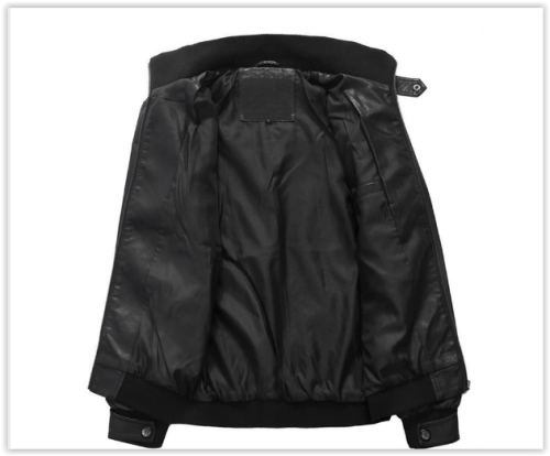 Men Cheap New 2018 Fahion  PU Leather  & Suede Male Biker Coat MAD R380