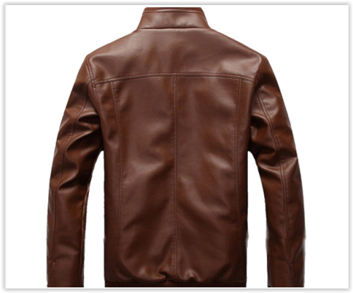 Men Cheap New 2018 Fahion  PU Leather  & Suede Male Biker Coat MAD R380