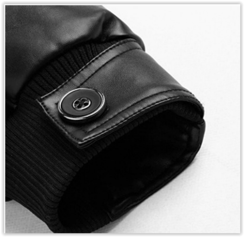 Men Cheap New 2018 Fahion  PU Leather  & Suede Male Biker Coat MAD R380