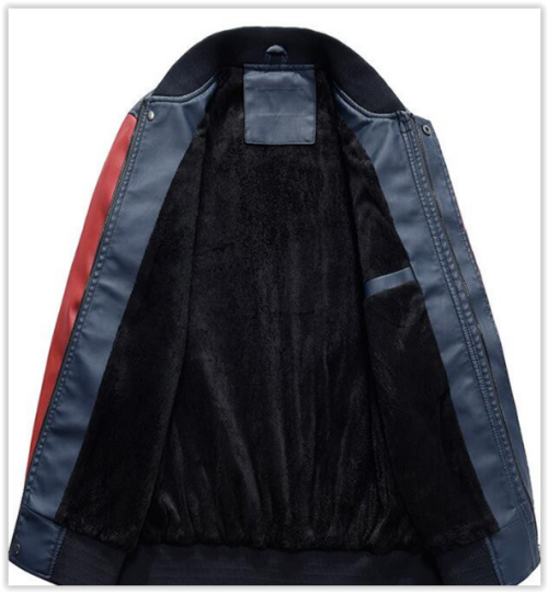 Men PU Leather Faux Baseball Jacket Male Slim Fit Zipper Casual College Coats High Quallity MAD R699