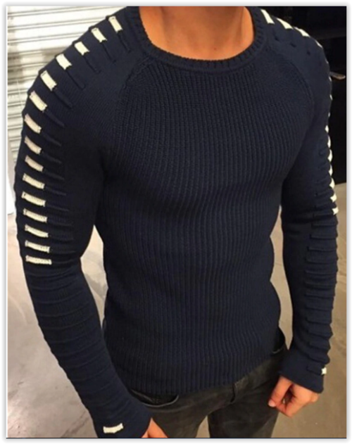 Men 2018 Sweater Casual Autumn Pullover Round Neck MAD R300
