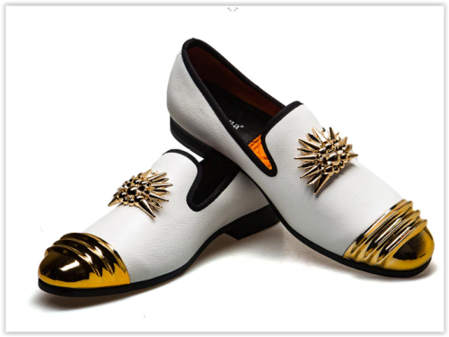 Big Sizes Men Genuine Leather and Horsehair Animal Print Men Dress Shoes, Round Toe Shoes MAD R849