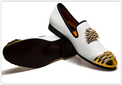 Big Sizes Men Genuine Leather and Horsehair Animal Print Men Dress Shoes, Round Toe Shoes MAD R849