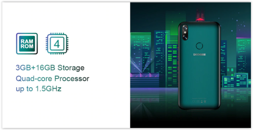 DOOGEE Y8 Smartphone 3GBRAM 16GBROM Android 9.0 6.1inch 19:9 Waterdrop LTPS Screen 3400mAh