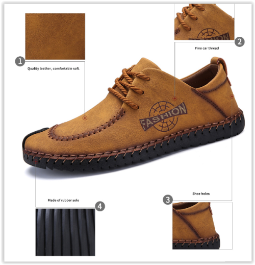 Limited Time Offer Men Genuine Leather Shoes Breathable Lace Up Business Fashion Male Flats MAD R400