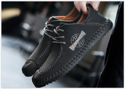 Limited Time Offer Men Genuine Leather Shoes Breathable Lace Up Business Fashion Male Flats MAD R400