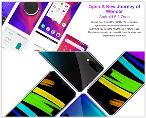 GODY P30 3G Smartphone 6" Android 9.0 2GB RAM 16GB ROM Quad Core DualSim 5MP Camera 2800mAh GPS WiFi