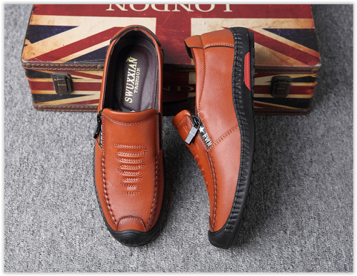 Men Leather Genuine Slip On Men Dress Shoes Business MAD R499