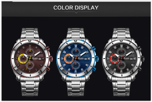 MEGIR Chronograph Quartz Men Watch Luxury Brand Stainless Steel Business Wrist Watches Men  MAD R450