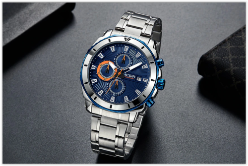 MEGIR Chronograph Quartz Men Watch Luxury Brand Stainless Steel Business Wrist Watches Men  MAD R450