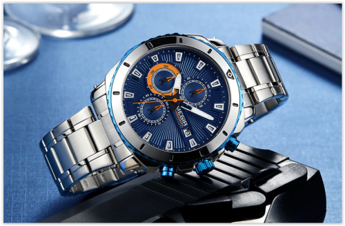 MEGIR Chronograph Quartz Men Watch Luxury Brand Stainless Steel Business Wrist Watches Men  MAD R450