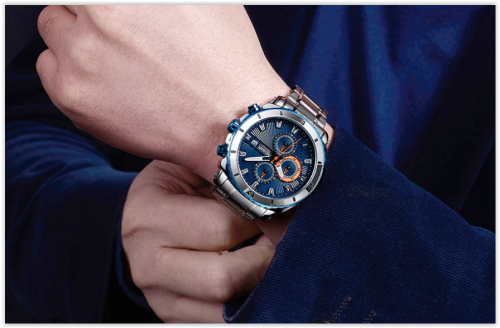 MEGIR Chronograph Quartz Men Watch Luxury Brand Stainless Steel Business Wrist Watches Men  MAD R450