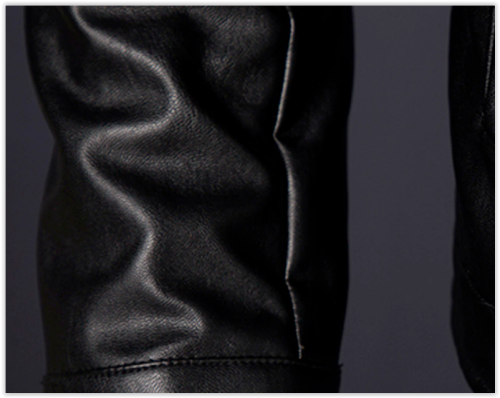 Men Faux Leather Jacket Winter Autumn Motorcycle Black MAD R599