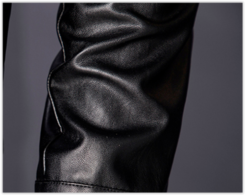 Men Faux Leather Jacket Winter Autumn Motorcycle Black MAD R599