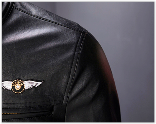 Men Faux Leather Jacket Winter Autumn Motorcycle Black MAD R599