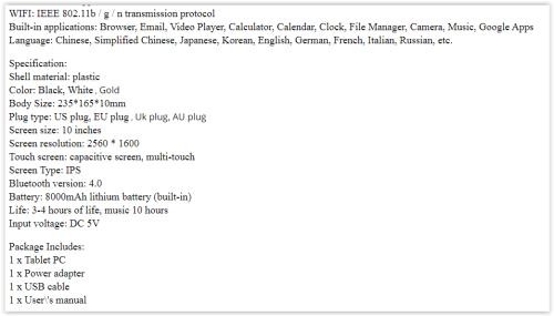 Tablet PC 10.1 Inch RAM 4G ROM 64G Dual Card Dual Standby Dual Camera Bluetooth 4.0 Phone Wifi 6.0