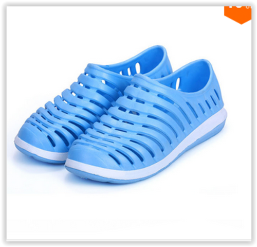 Men Shoes Hollow Sandals Rubber Summer Beach Shoes Flats Slip on Sports Candy Color