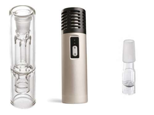 Arizer Air Portable Mini Vaporizer Silver & Glass Budgie Bubbler Bong