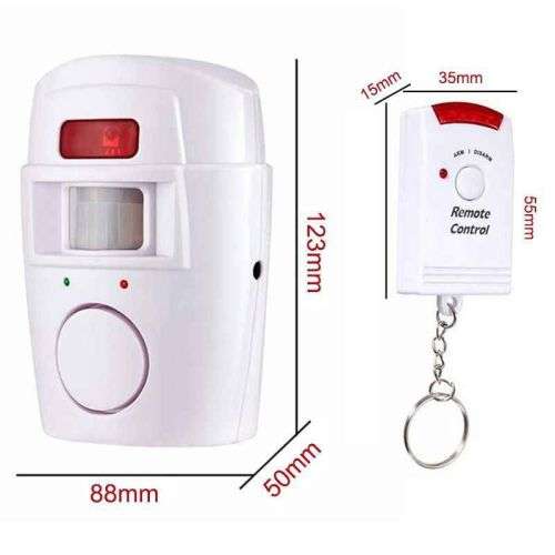 Wireless Motion Sensor Security Alarm With Two Remotes