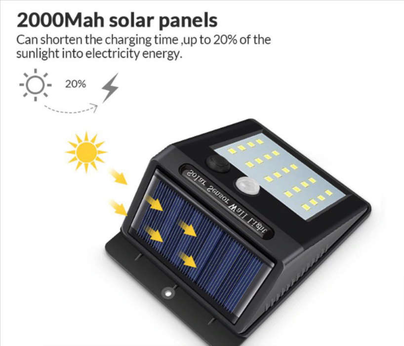 Solar Powered Wall LED Lights with Sensor - 6 Pack