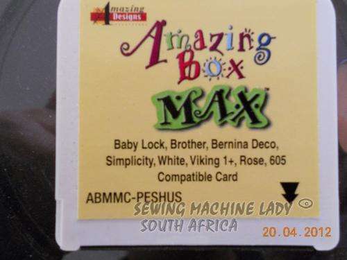 AMAZING BOX CARD HUS/PES FOR EMBROIDERY MACHINE (1x CARD ONLY)