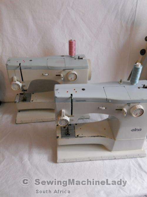 2X BLUETOP ELNA SUPERMATIC SWISS MADE SEWING MACHINES
