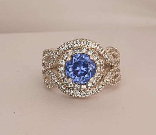 CZ Silver tanzanite coloured Main cz