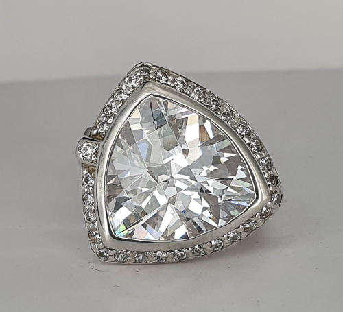Large silver CZ ring