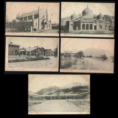 5 1908 Postcards -Bullick's Baluchistan Series. No's 5,9,15,16 & 23.  As scan.