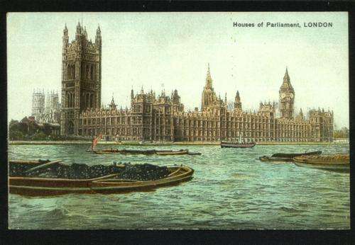 Postcard - Houses of Parliament, London.  Circa 1910  As scan.