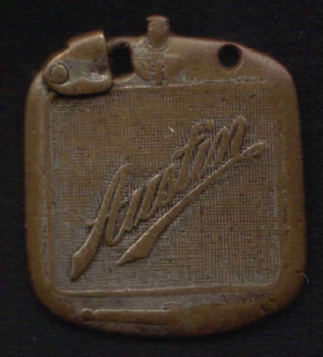 Vintage Austin Club keyring tag