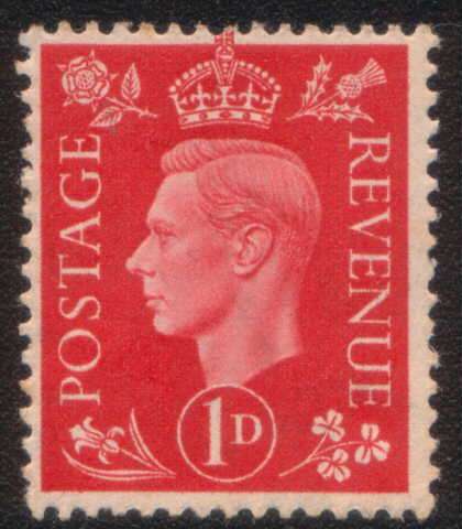 GB George VI -1937 -1d red.  Mint,  as per description images
