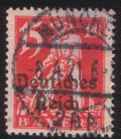 Germany - 1920 - 15pf red.    Used.  As per description images.