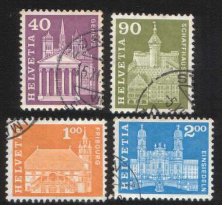 Helvetia - 1960-63 - 40c, 90c, 1.00fr, 2.00fr. Used. As description images.