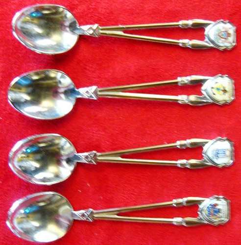4 X ASSORTED SOUTH AFRICAN COLLECTABLE TEA SPOONS